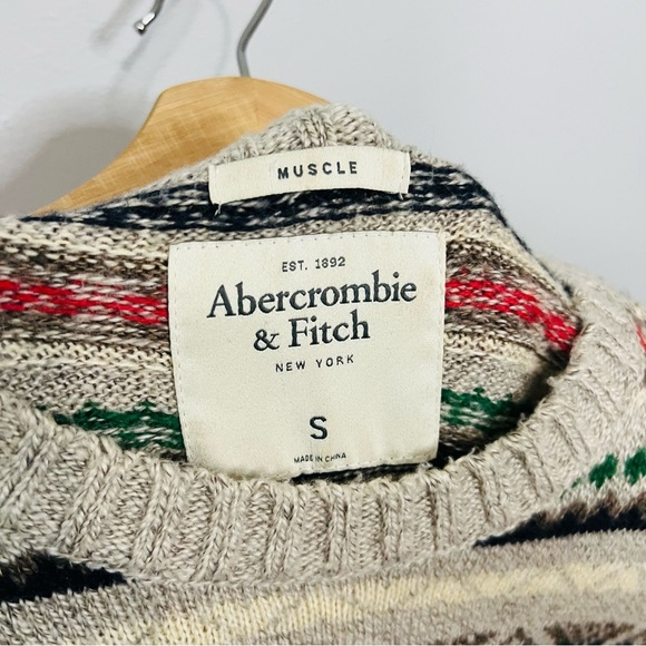Abercrombie & Fitch Multicolor Knit Soft Crewneck Sweater S - Picture 3 of 5